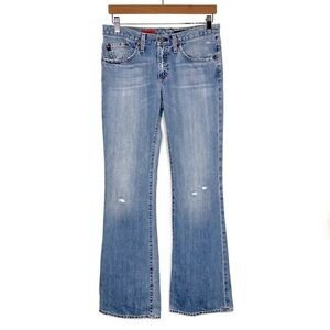 AG Adriano Goldschmied the Indulge Light Wash Distressed Bootcut Denim Jeans 29R
